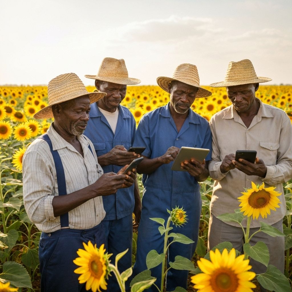 Agricultores conectados à tecnologia